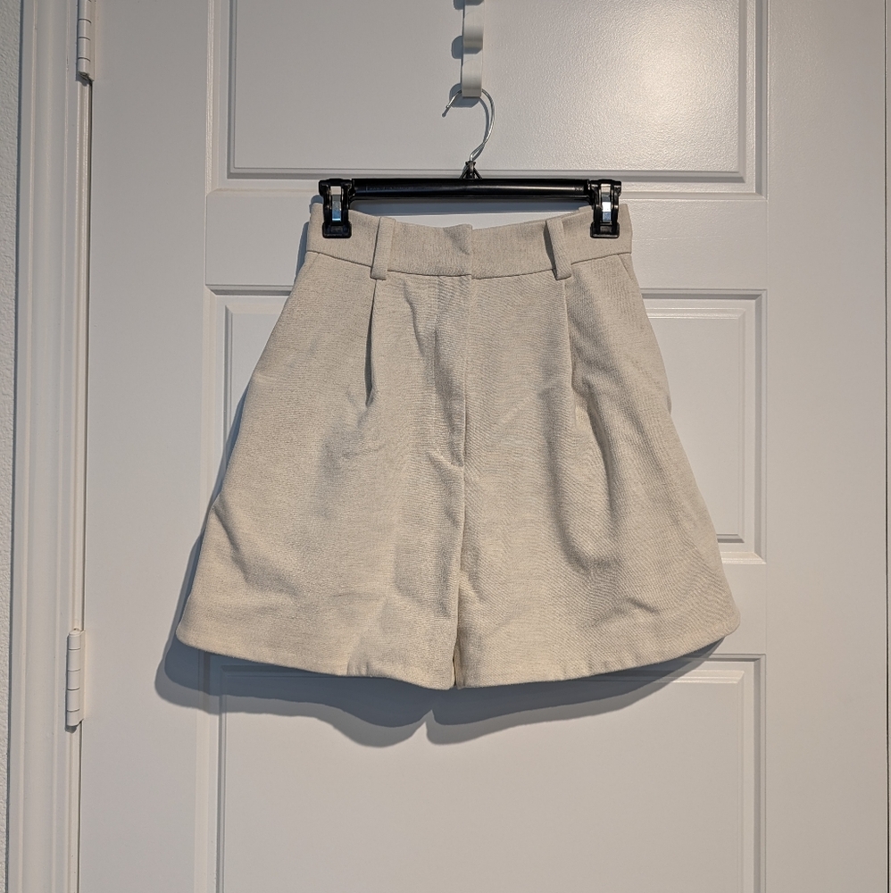 & Other Stories Cream High Waist Shorts